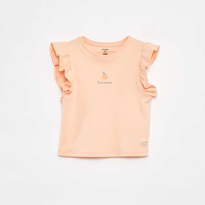 T-shirt à volants ORANGE