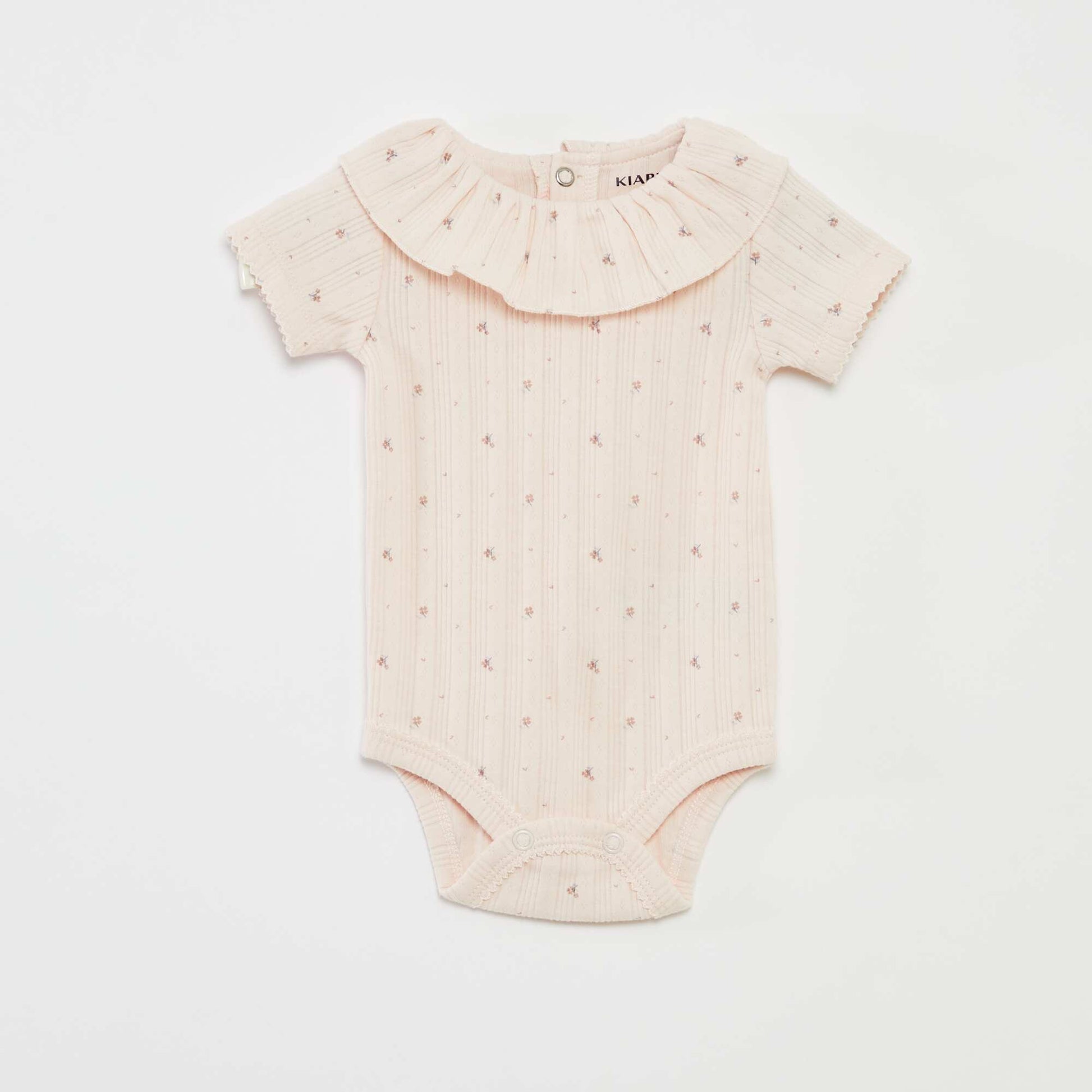 Lot de 2 bodies en pointelle avec col fantaisiste ROSE