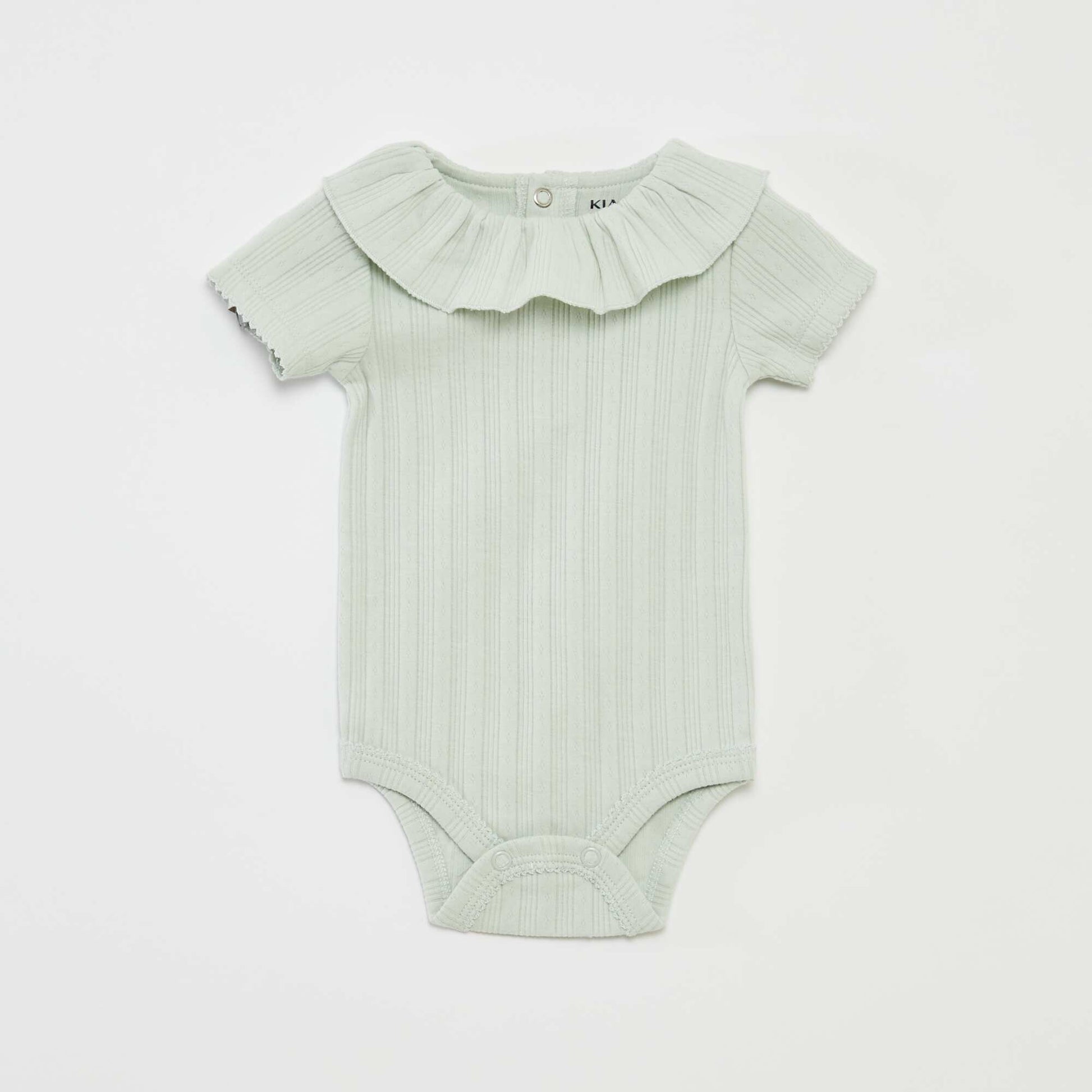 Lot de 2 bodies en pointelle avec col fantaisiste BLANC