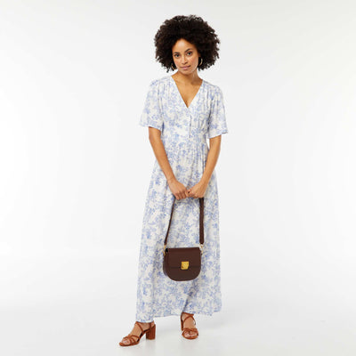 Robe longue en lin mélangé BLANC