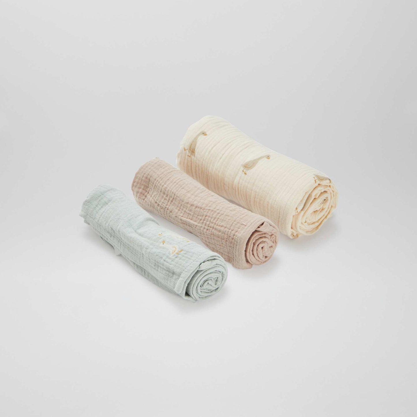 Lot de 3 langes - 2 de 60 x 60 et 1 de 100 x 120 cm BEIGE