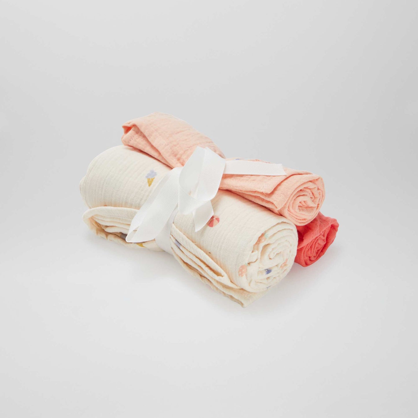 Lot de 3 langes - 2 de 60 x 60 et 1 de 100 x 120 cm ROSE