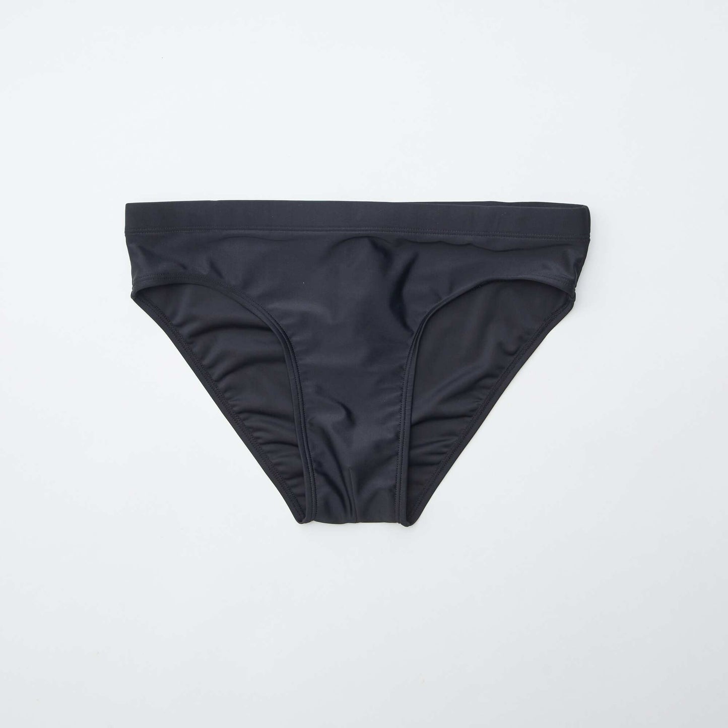 Slip de bain uni à taille élastique NOIR