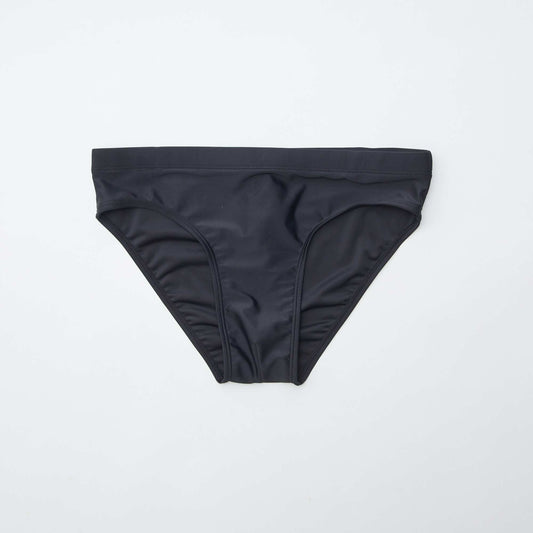 Slip de bain uni à taille élastique NOIR