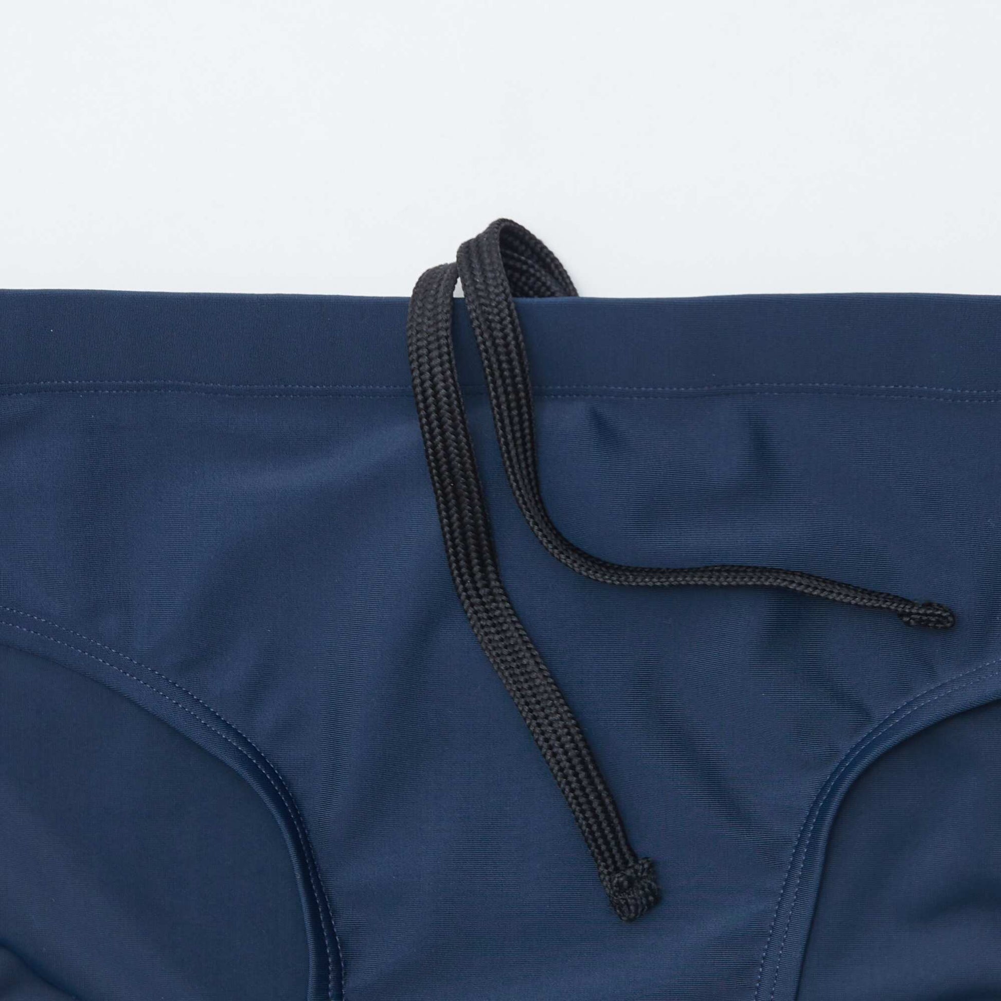 Slip de bain uni à taille élastique BLEU MARINE