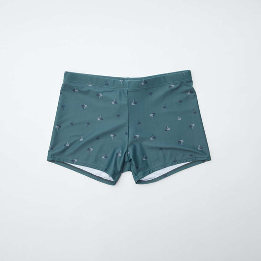 Boxer de bain motif palmiers KAKI