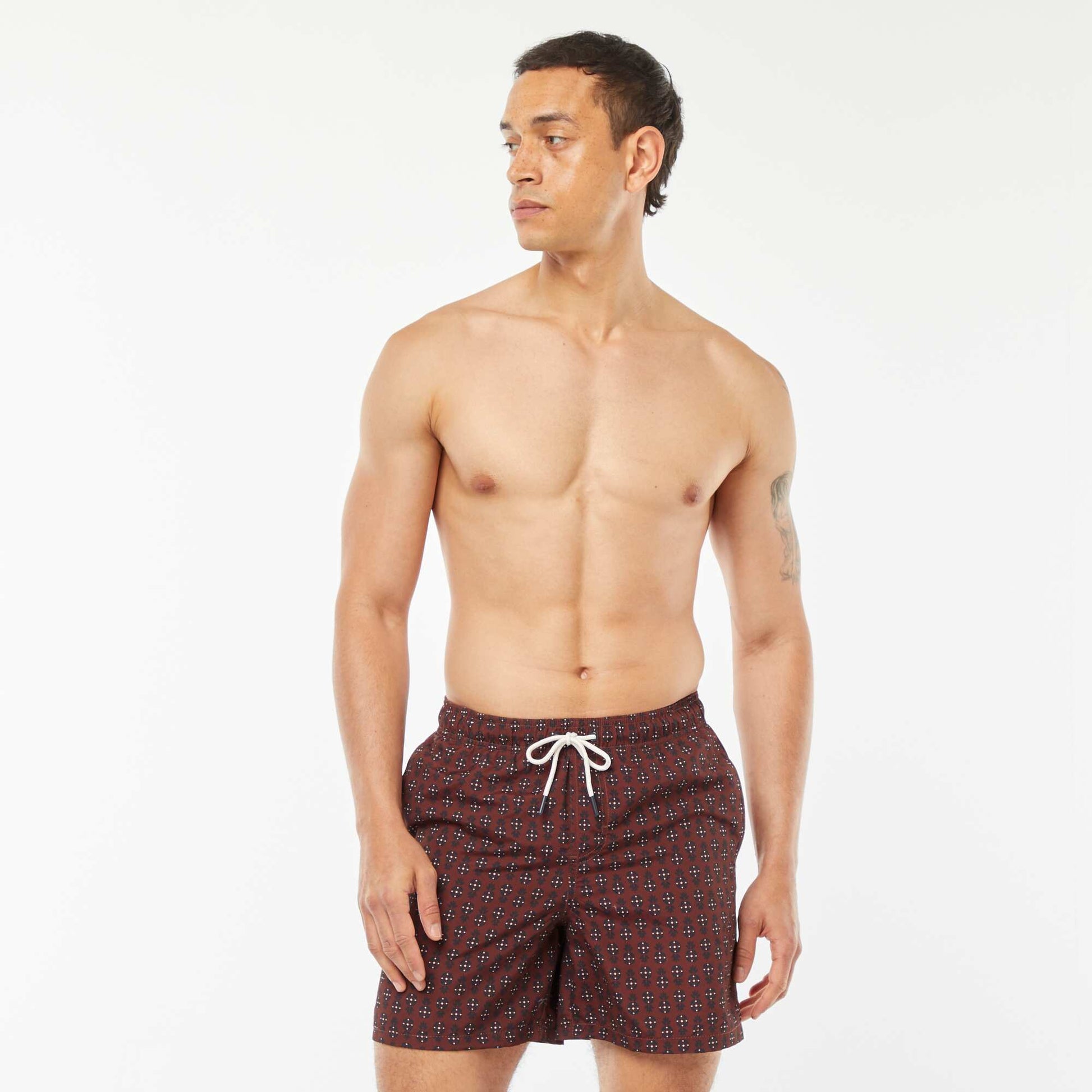 Short de bain motifs ananas VERT