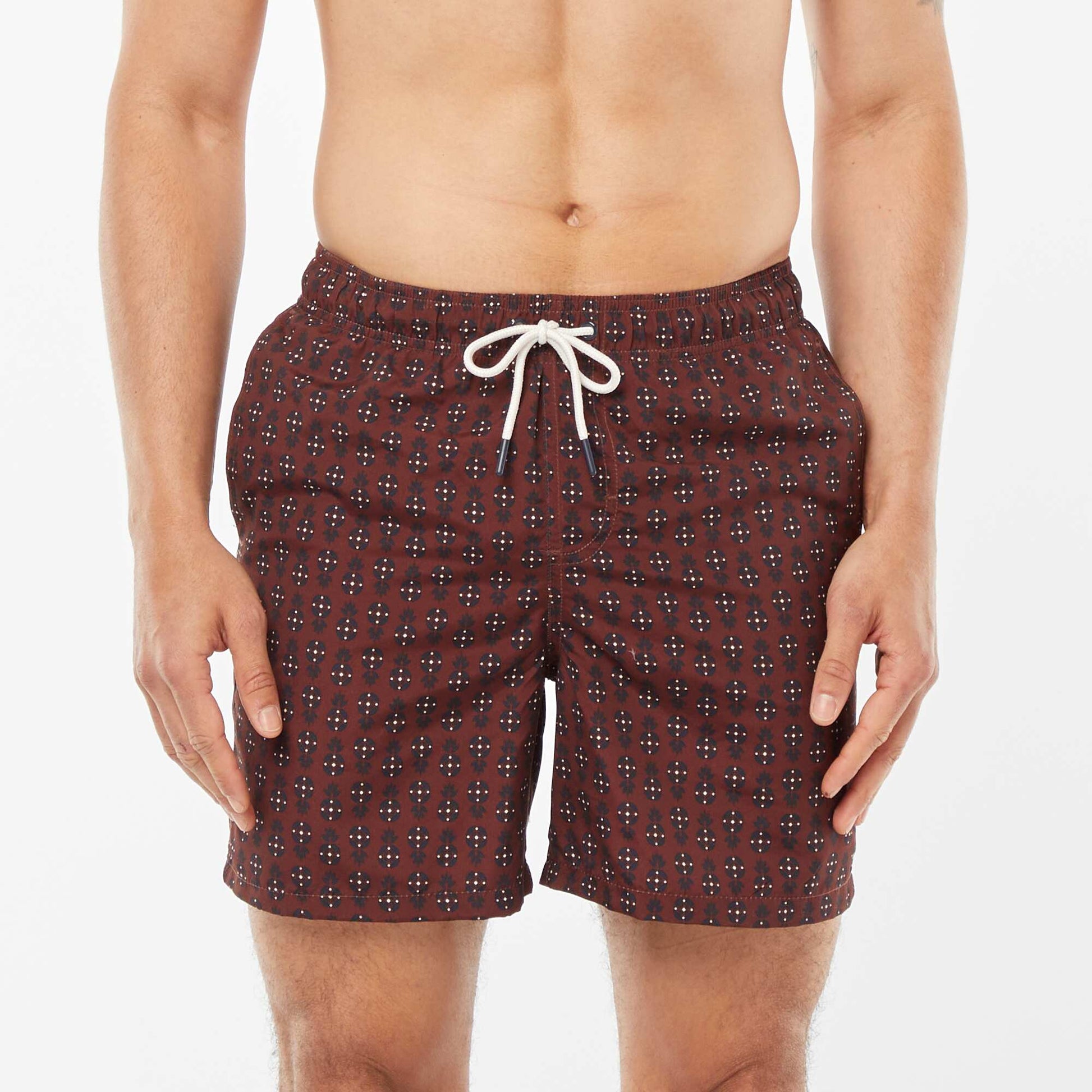 Short de bain motifs ananas VERT