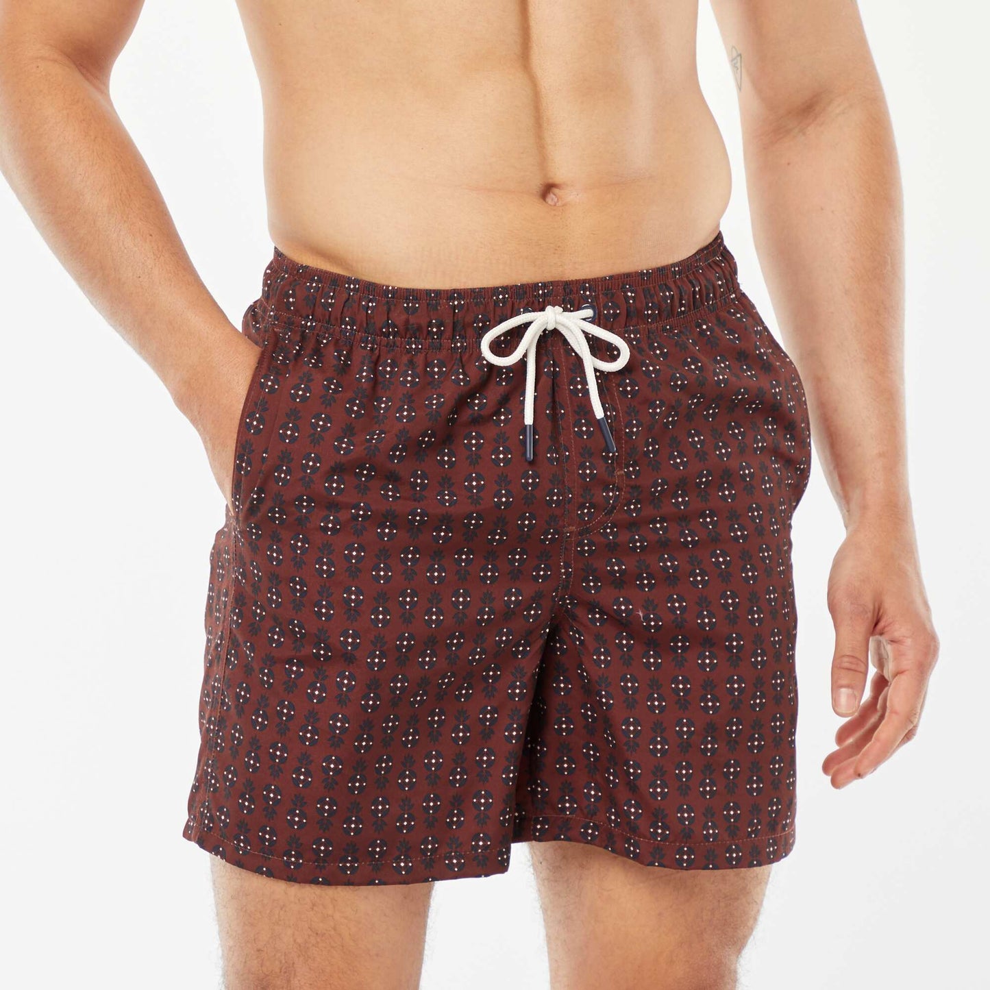 Short de bain motifs ananas VERT