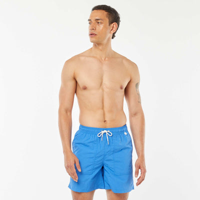 Short de bain basique intérieur rayé BLEU