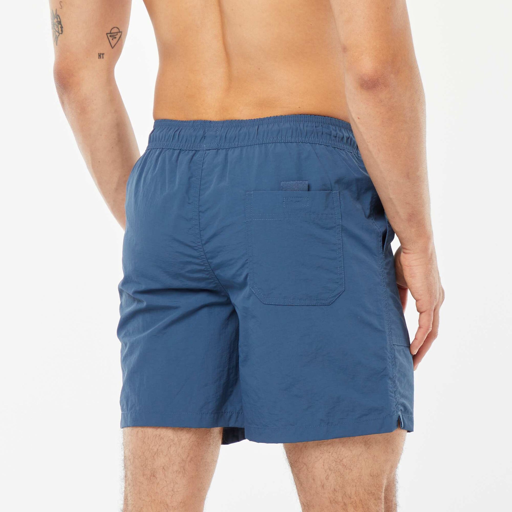 Short de bain basique intérieur rayé BLEU
