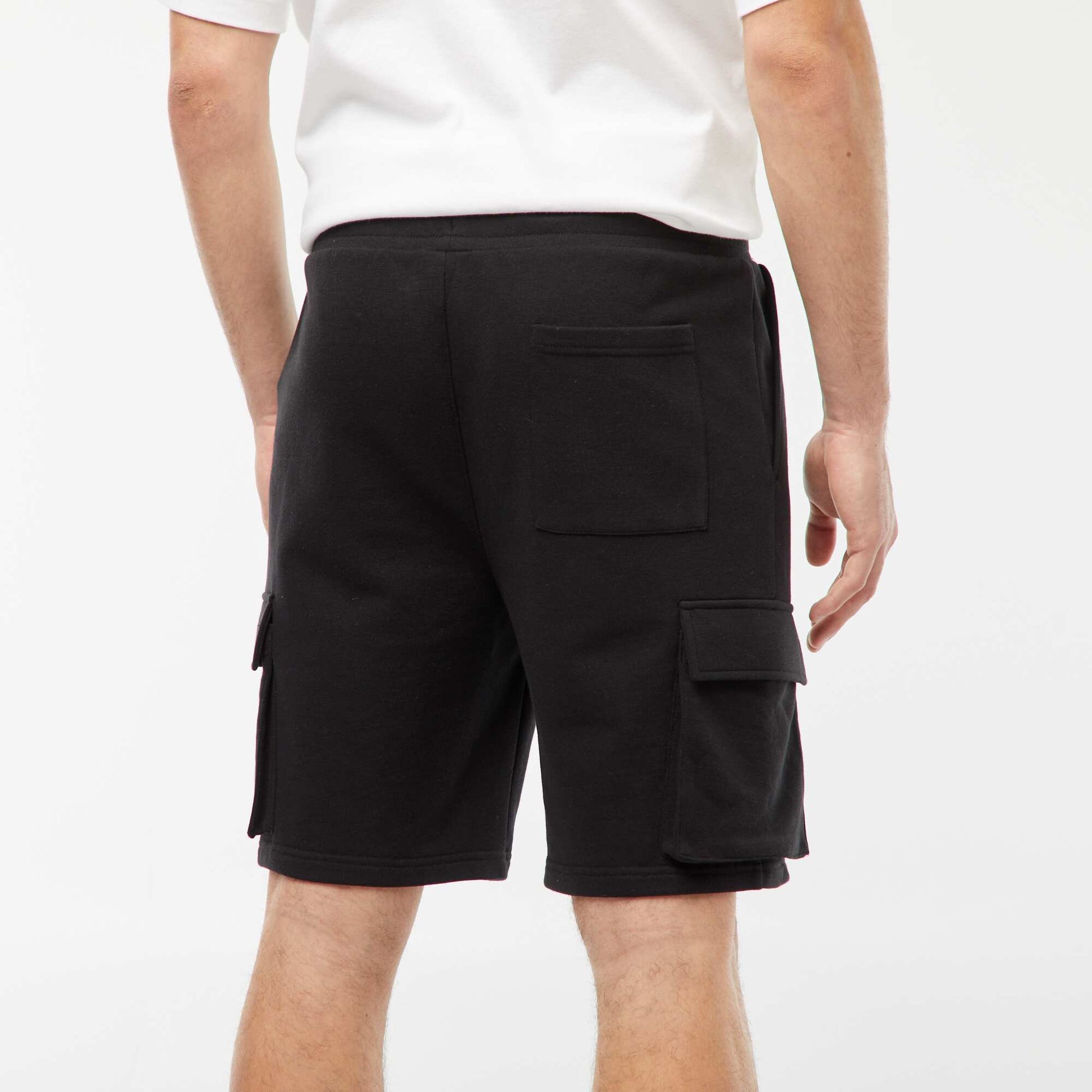 Short en molleton léger multipoches NOIR
