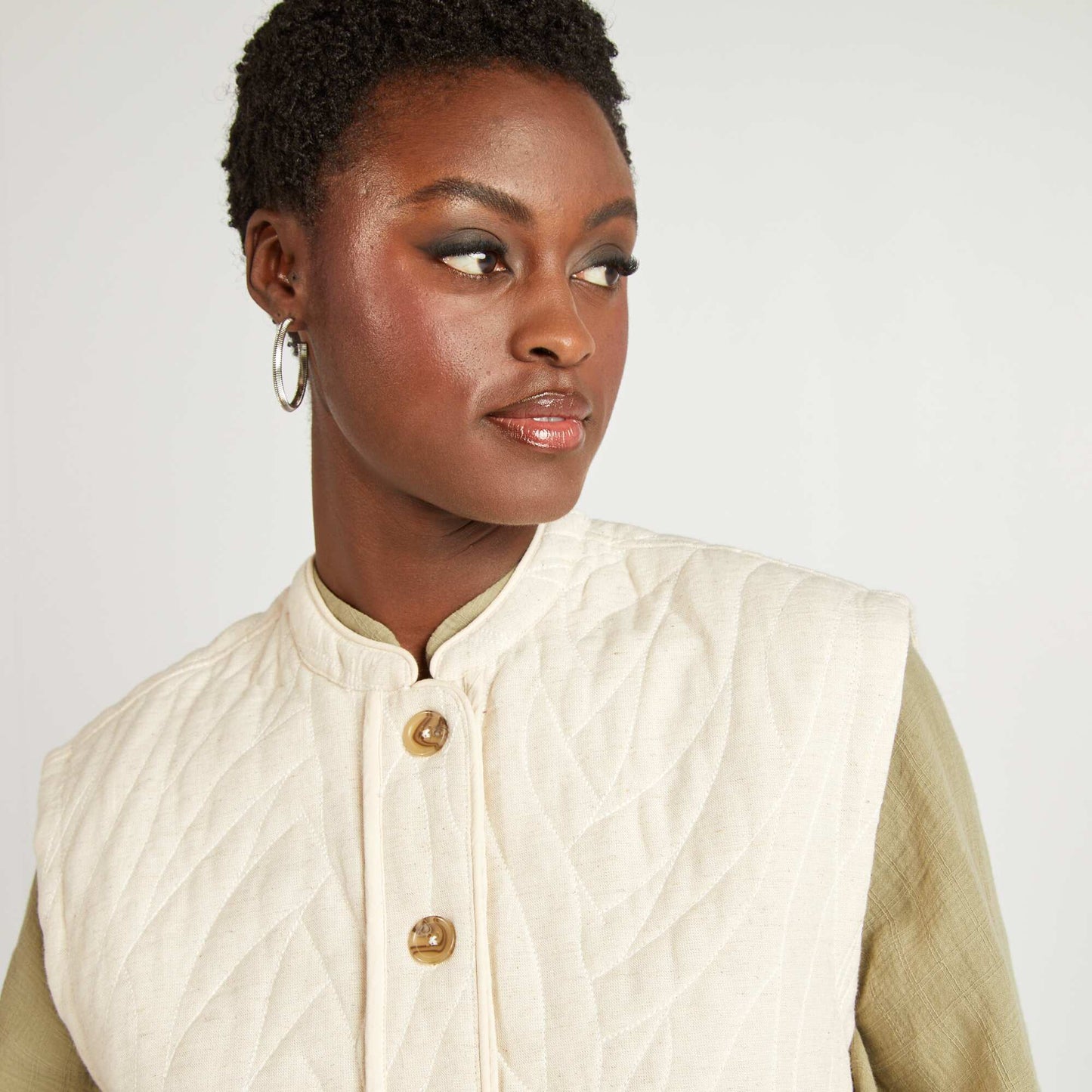 Veste matelassée sans manches BLANC