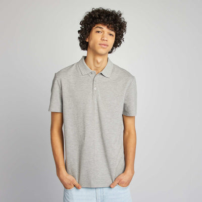 Polo en piqué de coton GRIS