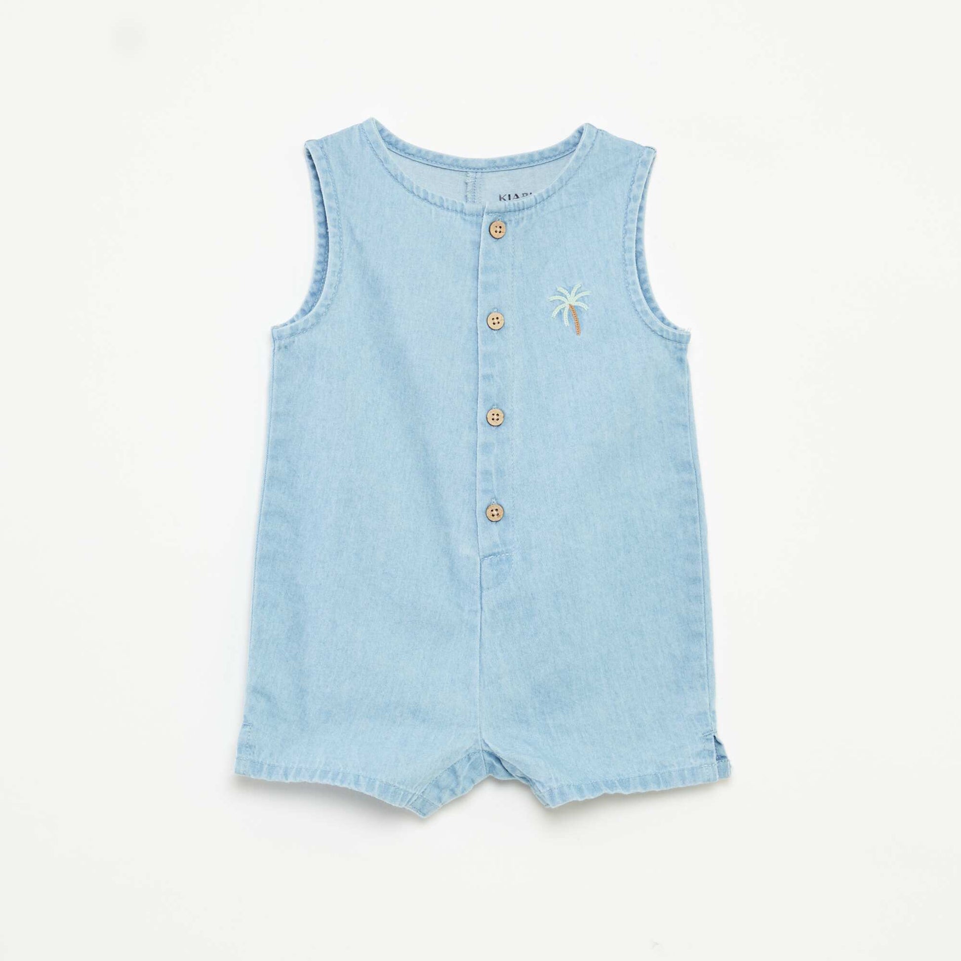 Barboteuse courte en denim BLEU