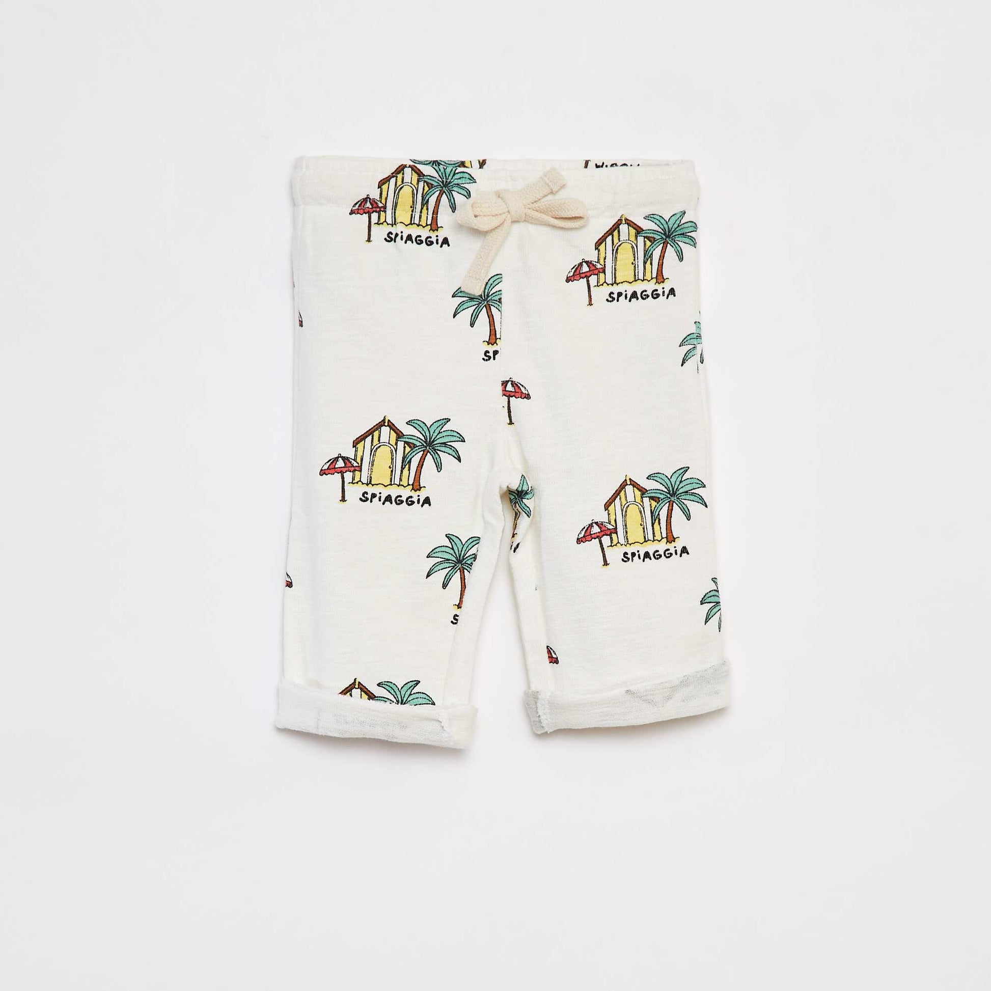 Pantalon droit à imprimé BLANC