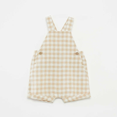 Salopette légère en lin mélangé BEIGE VICHY
