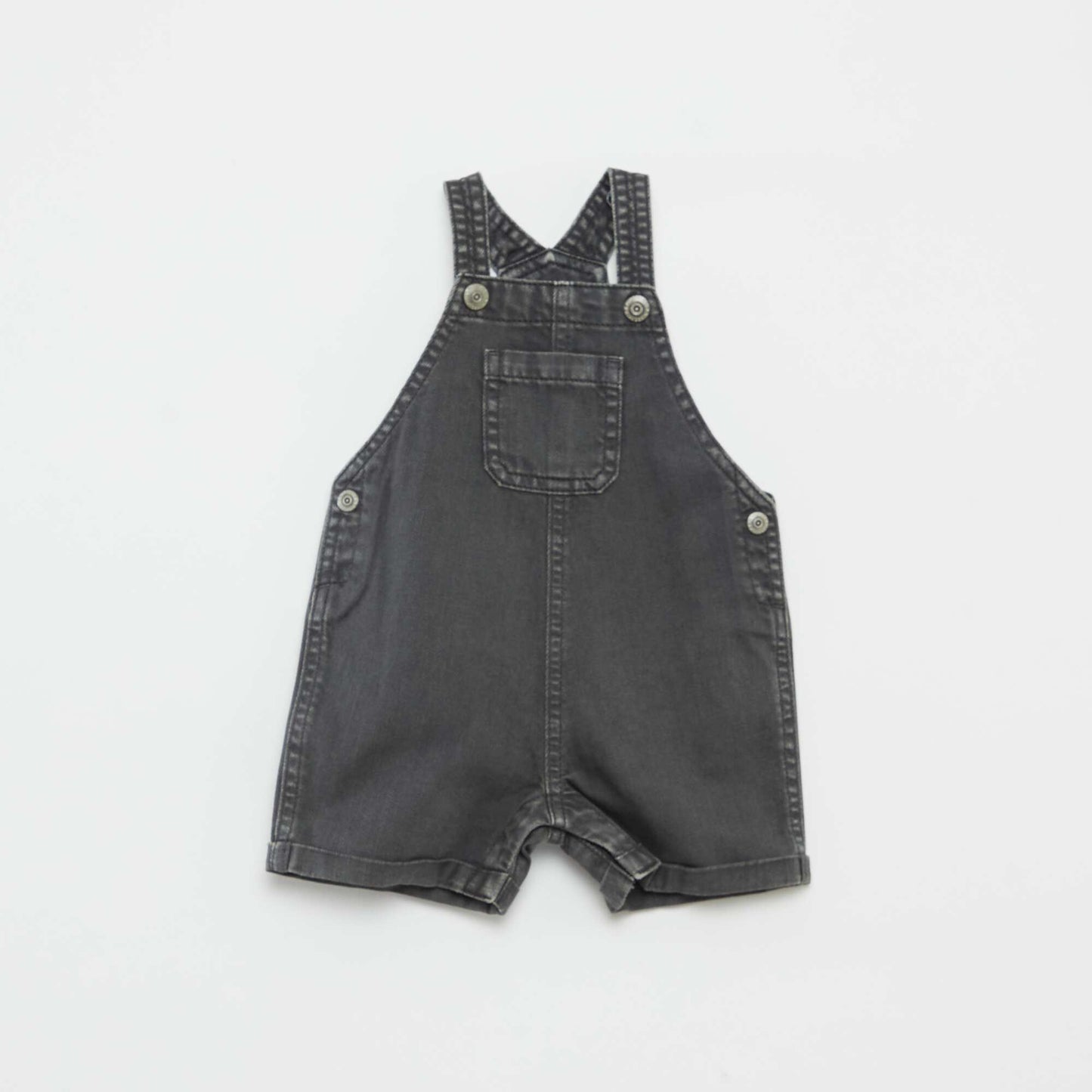 Salopette courte en denim coloré GRIS