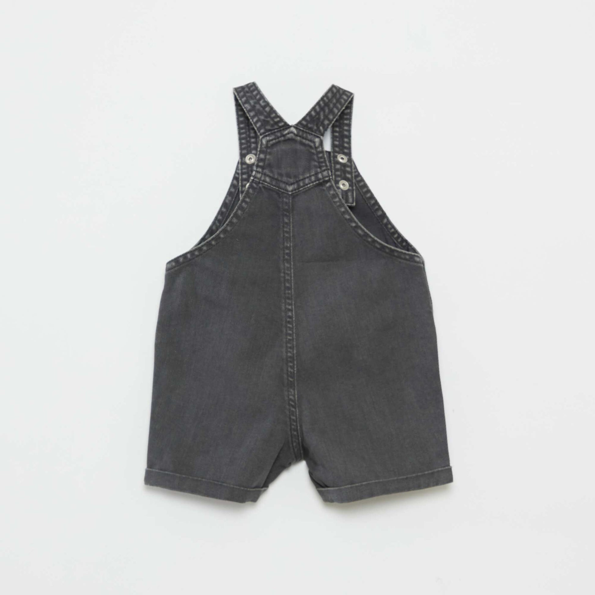 Salopette courte en denim coloré GRIS