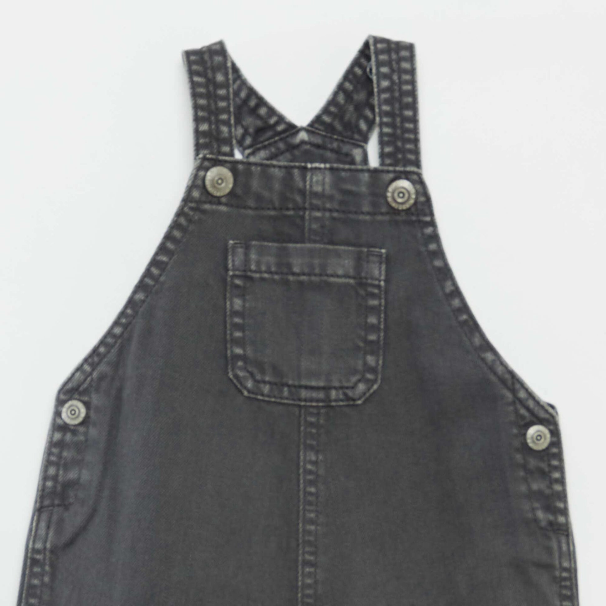 Salopette courte en denim coloré GRIS