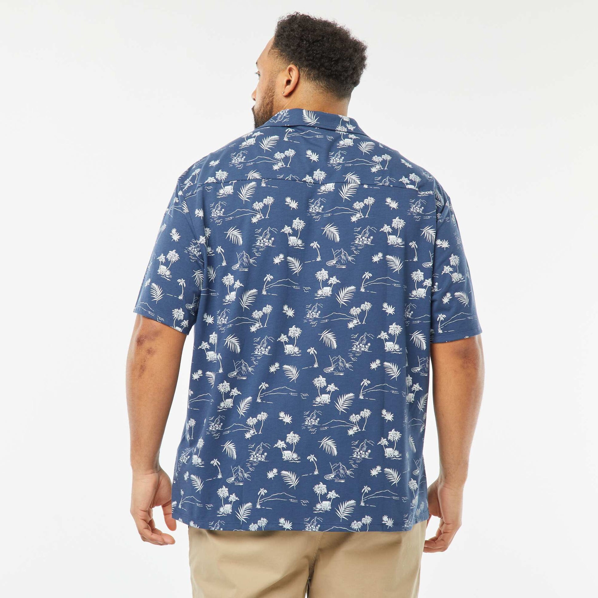 Chemise à manches courtes avec motif BLEU