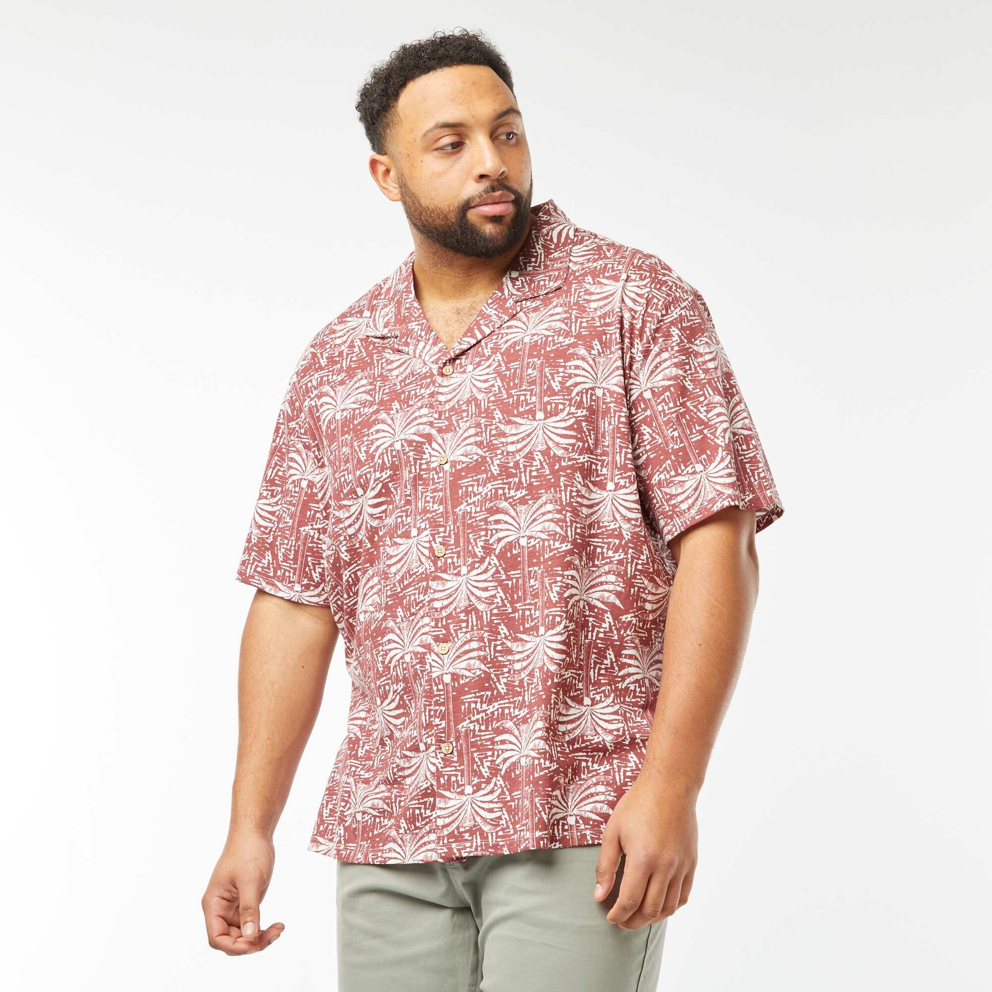 Chemise à manches courtes avec motif ROUGE