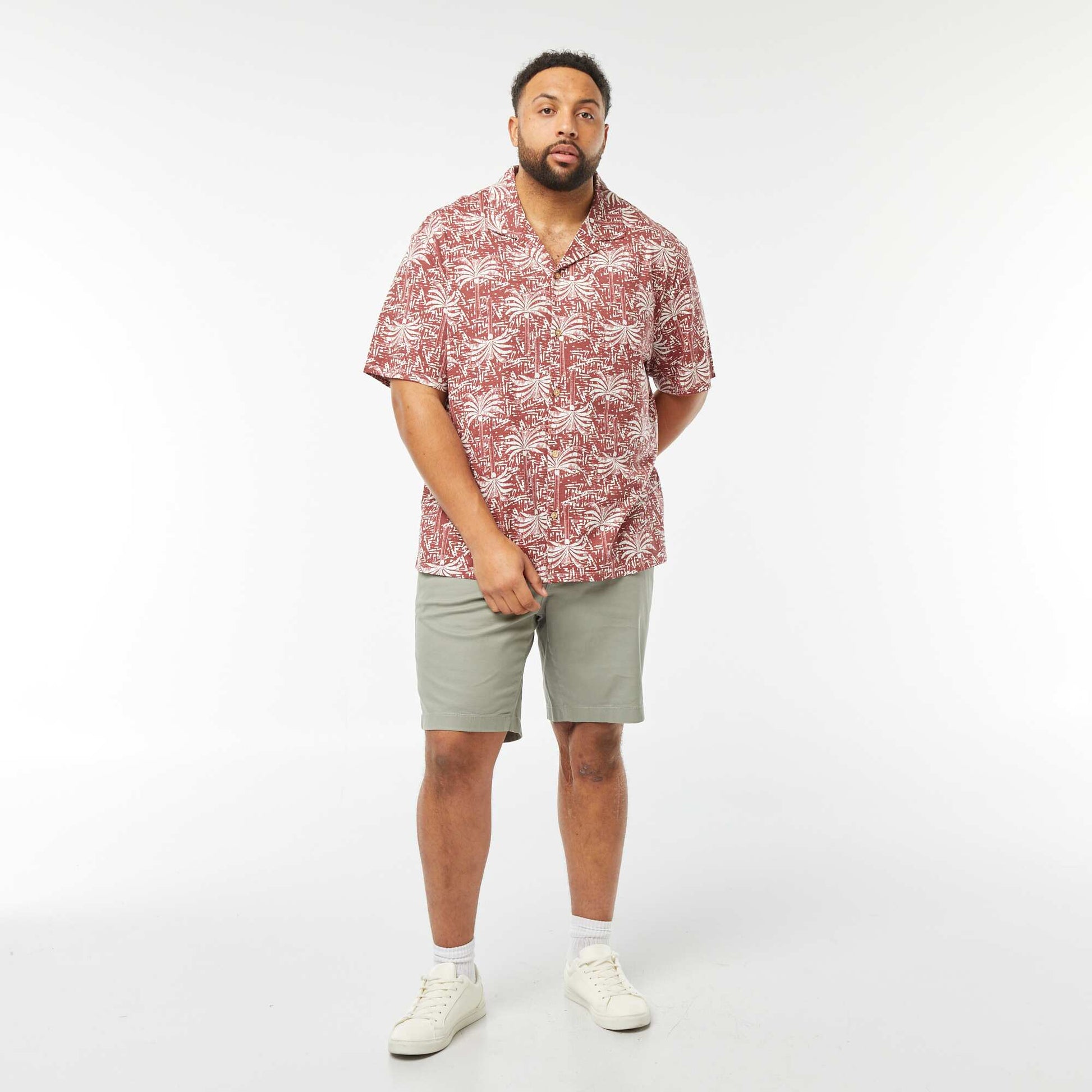 Chemise à manches courtes avec motif ROUGE
