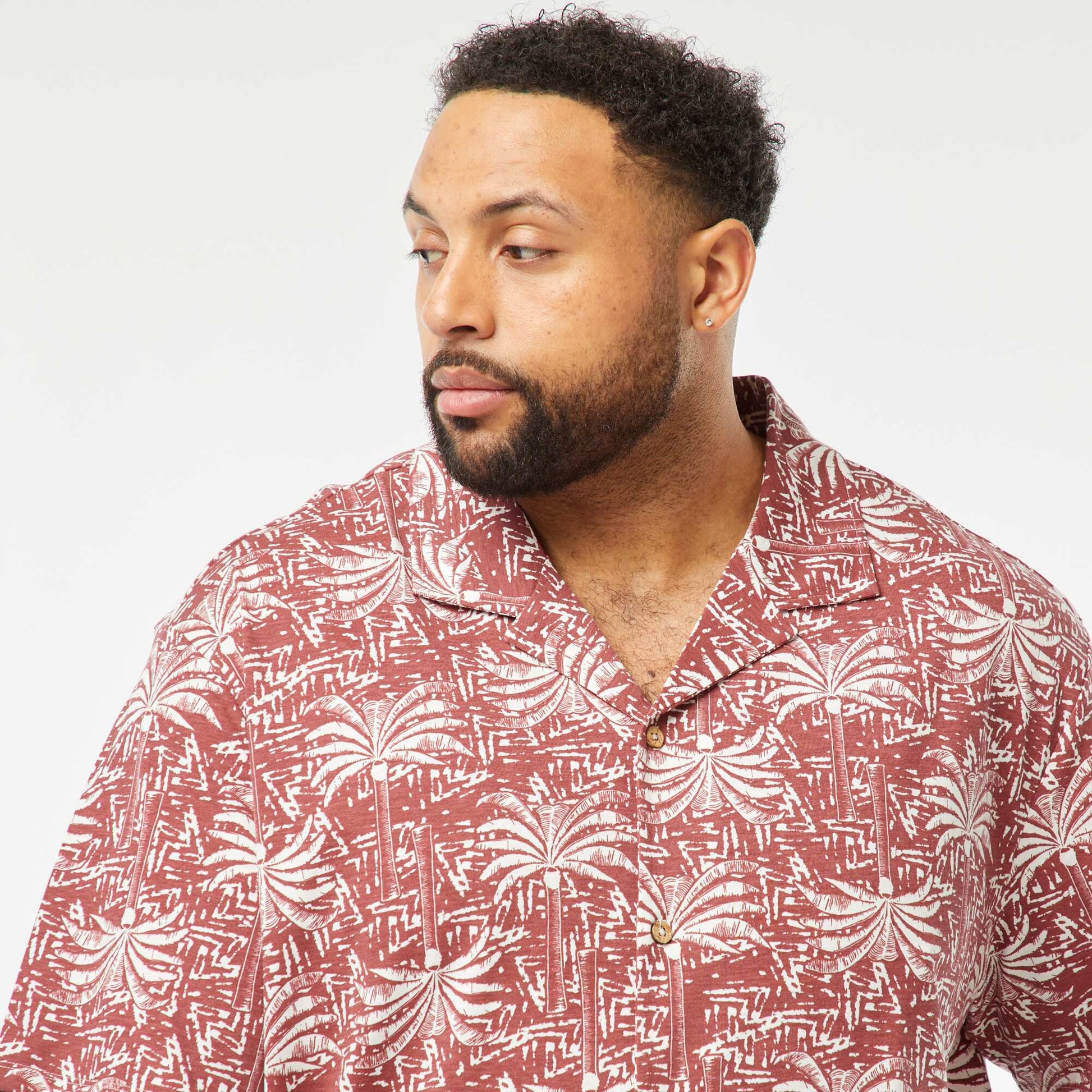Chemise à manches courtes avec motif ROUGE