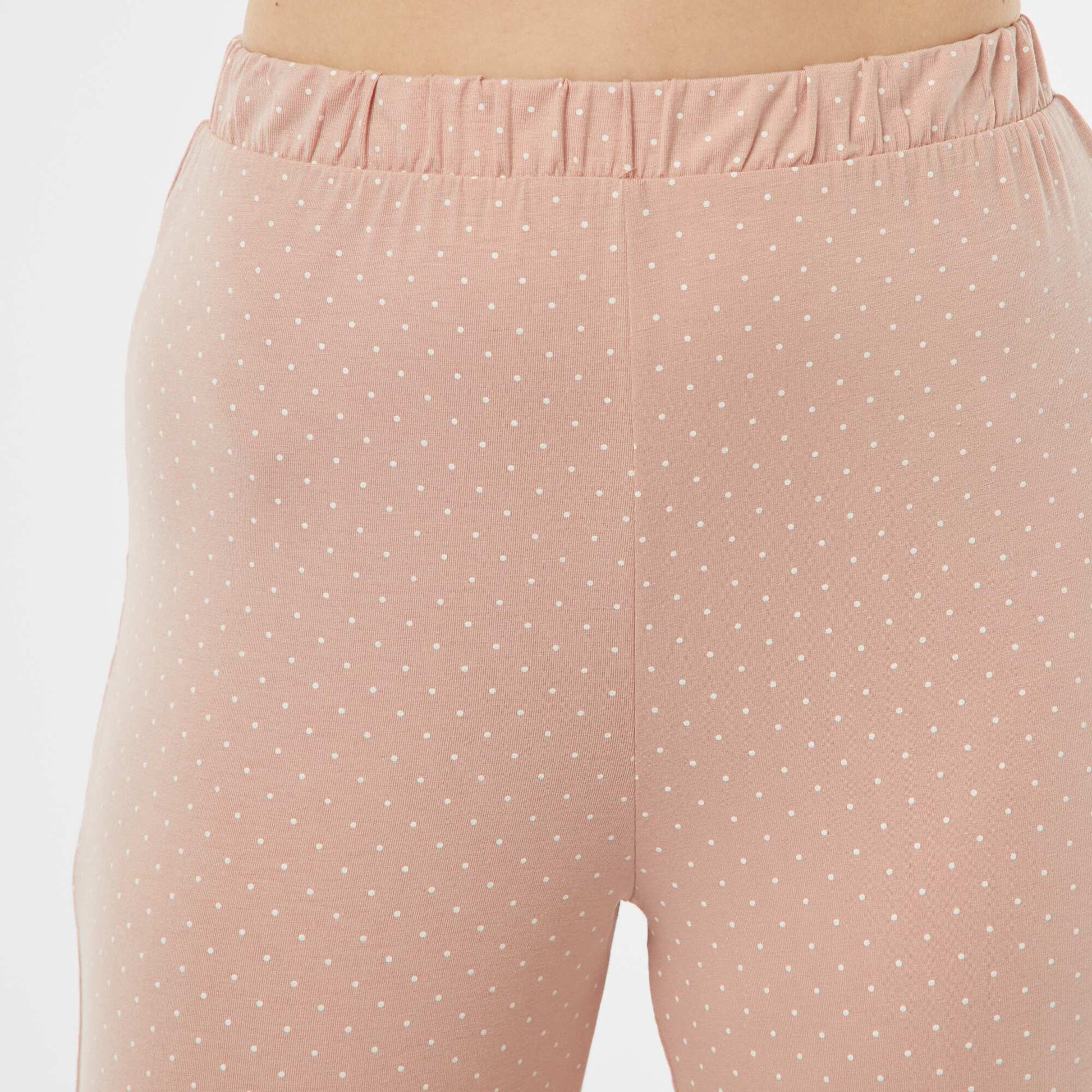 Pyjama long 2 pièces en maille extra-fluide ROSE