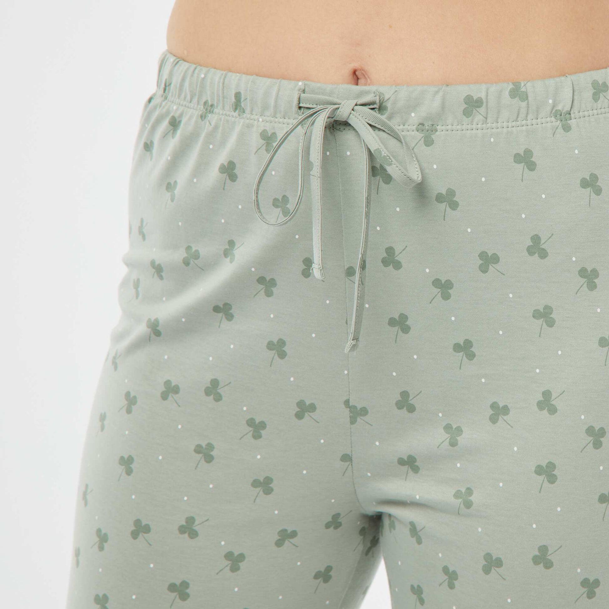 Pyjama 2 pièces - tee-shirt + pantalon imprimé VERT