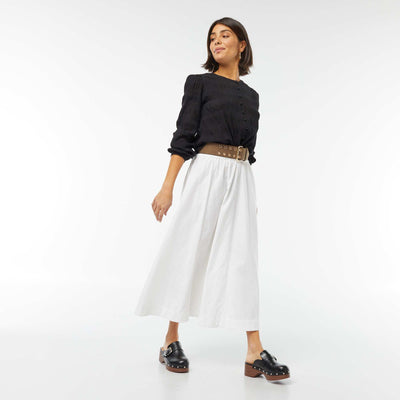 Jupe midi forme évasée BLANC