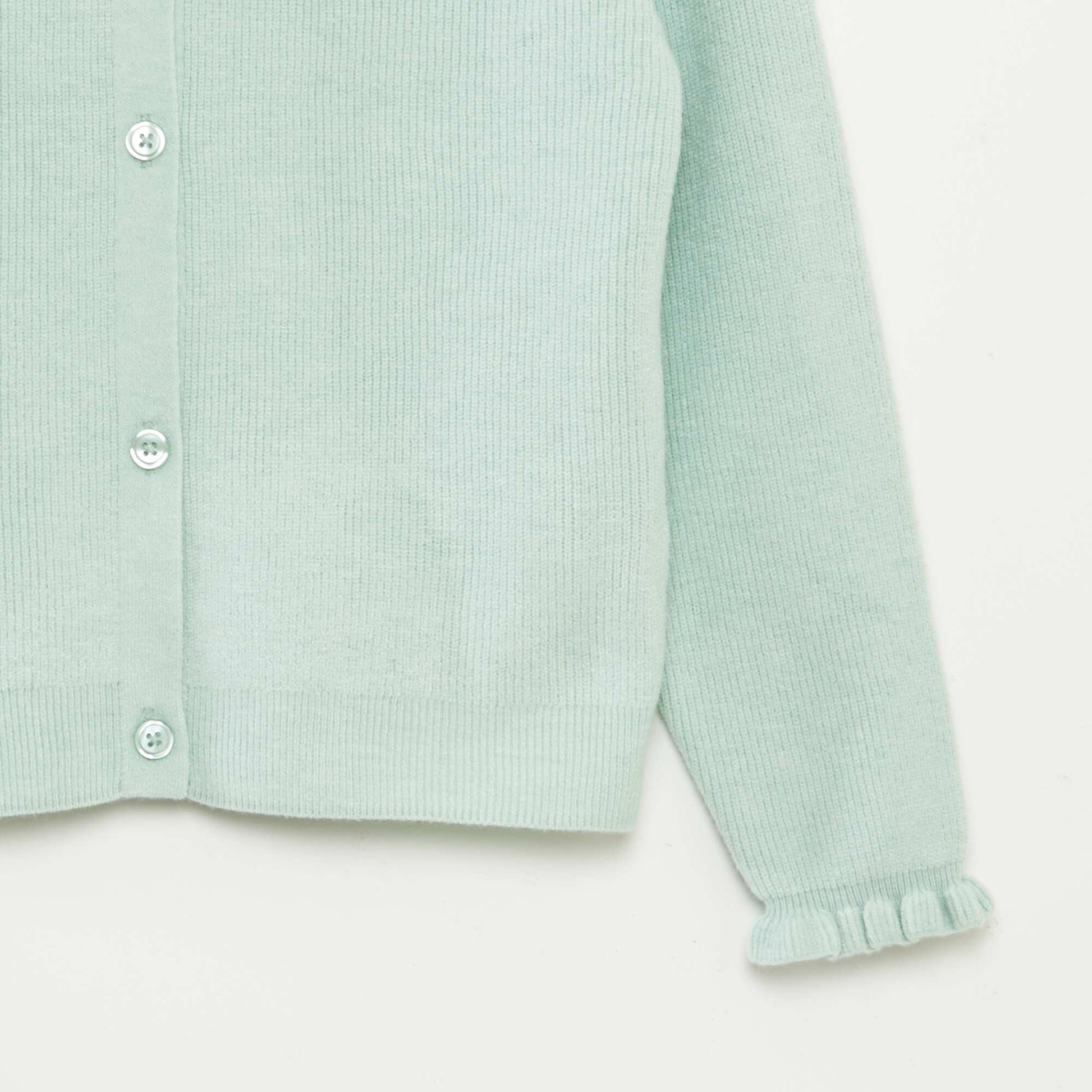 Gilet en maille avec poignets volantés VERT
