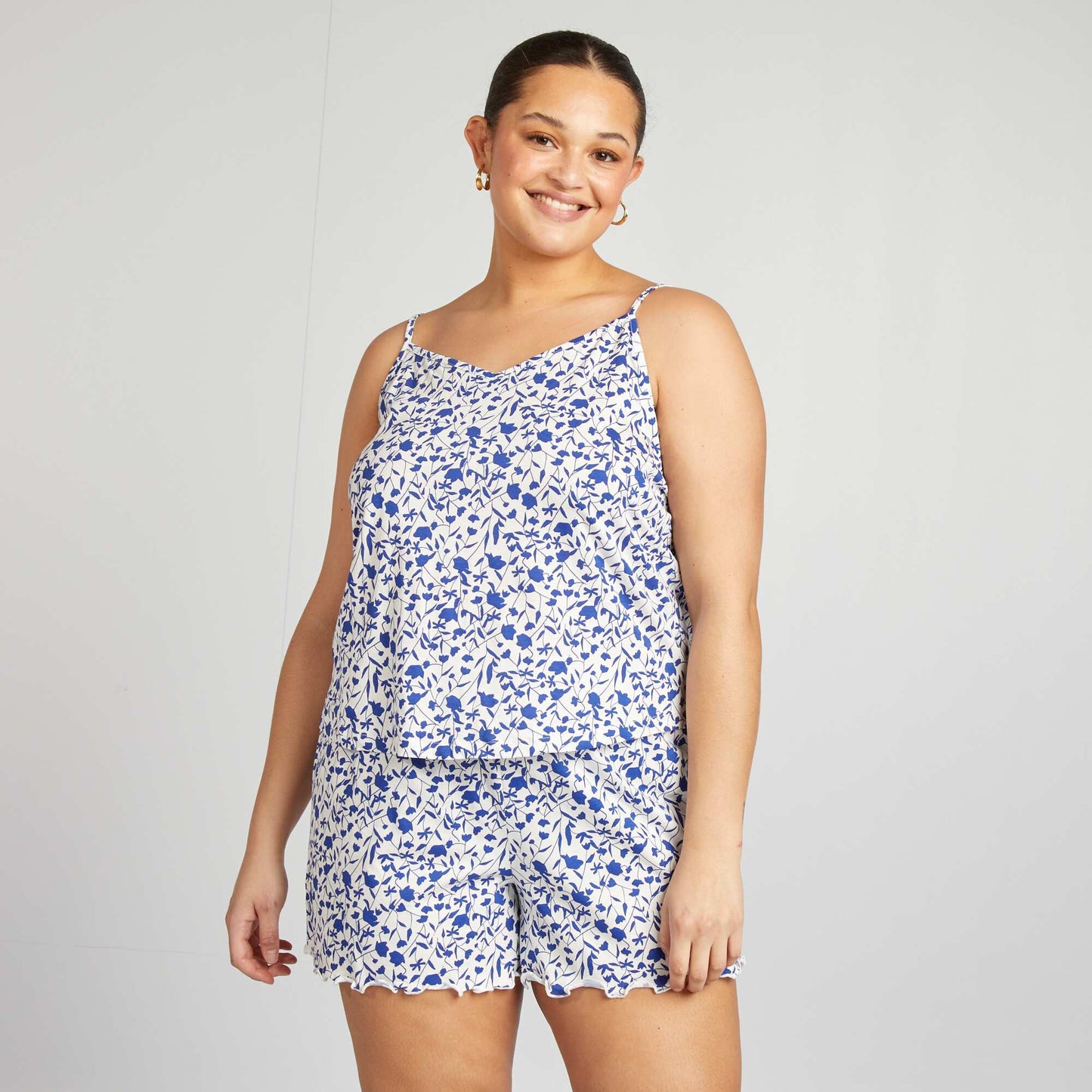 Ensemble pyjama débardeur + short avec imprimés - 2 pièces BLEU
