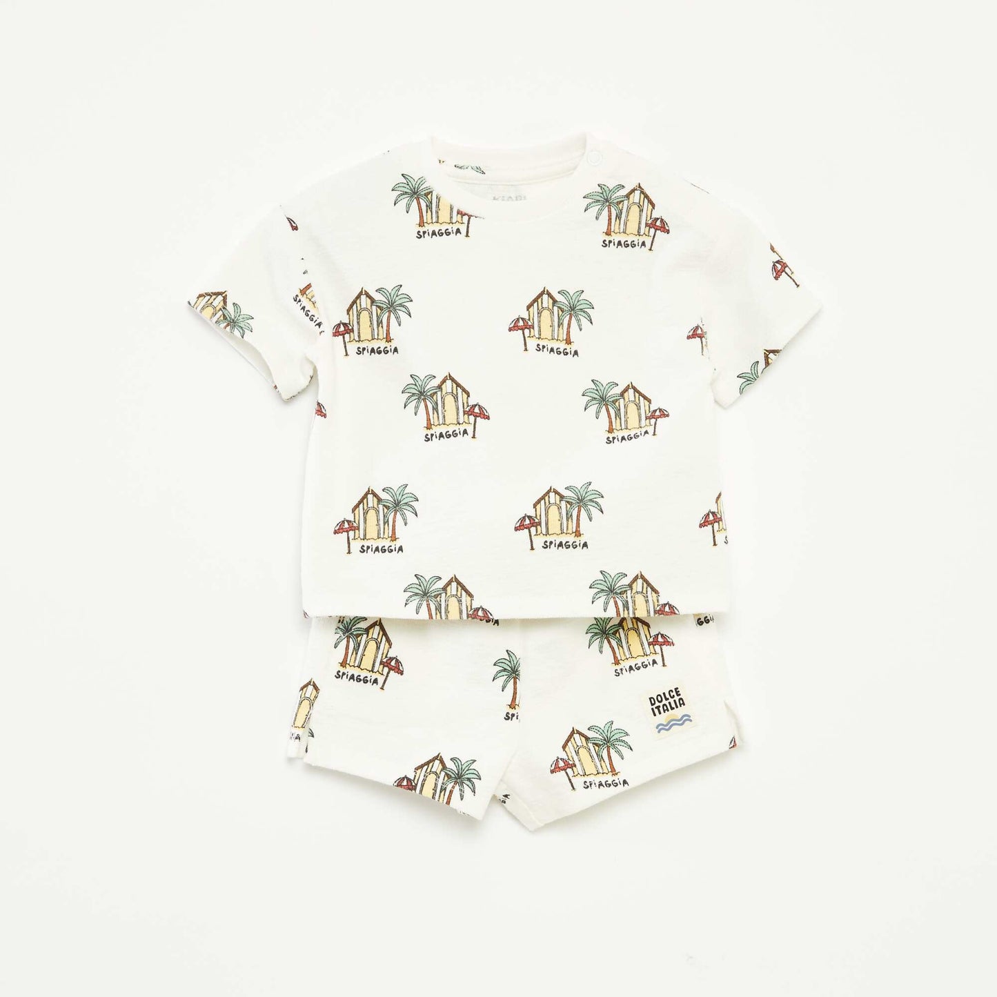 Ensemble t-shirt + short avec imprimé - 2 pièces BLANC