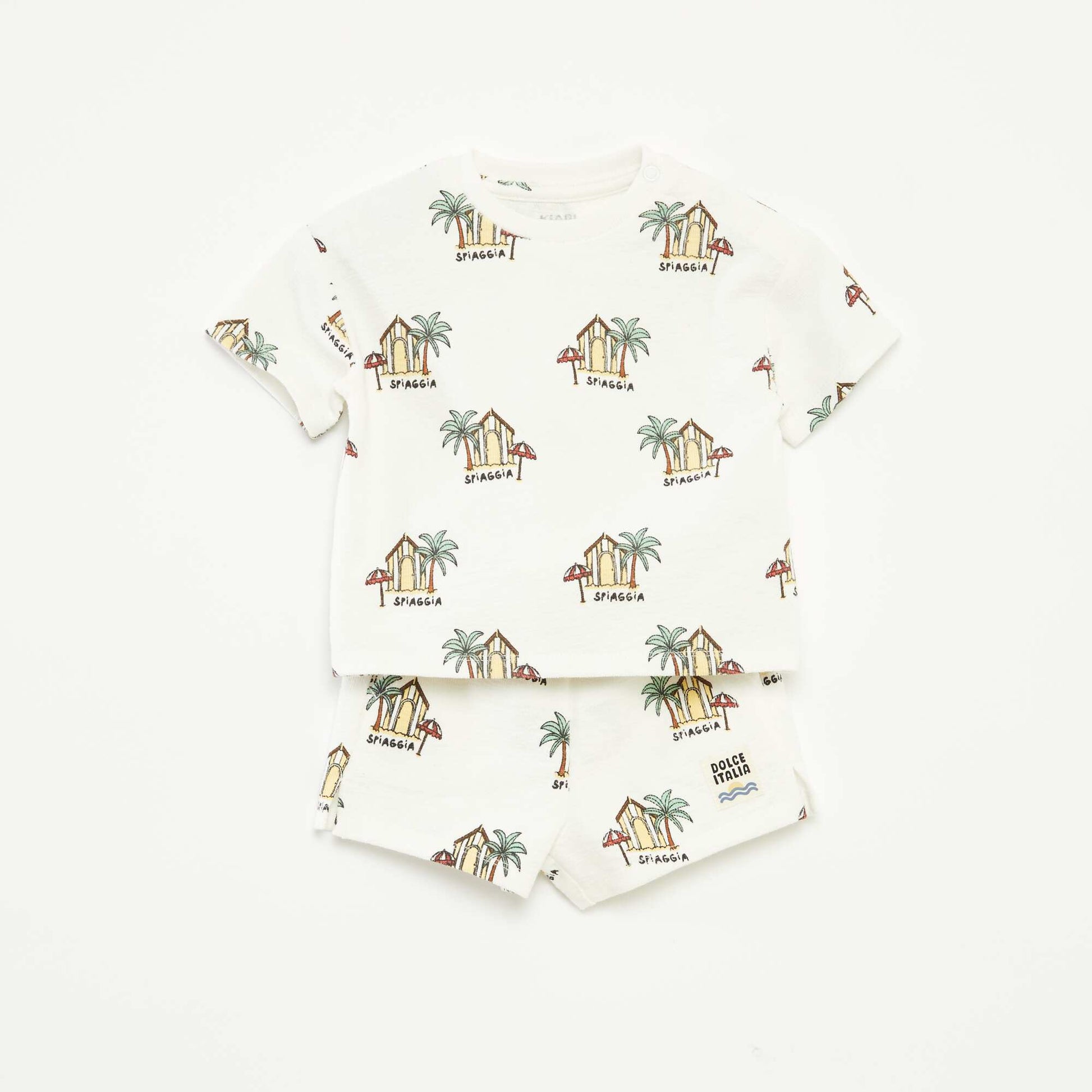 Ensemble t-shirt + short avec imprimé - 2 pièces BLANC