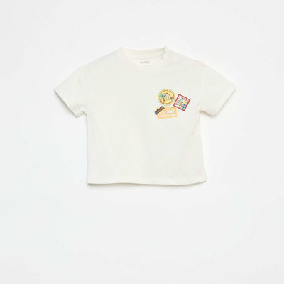 T-shirt à manches courtes avec imprimé BLANC