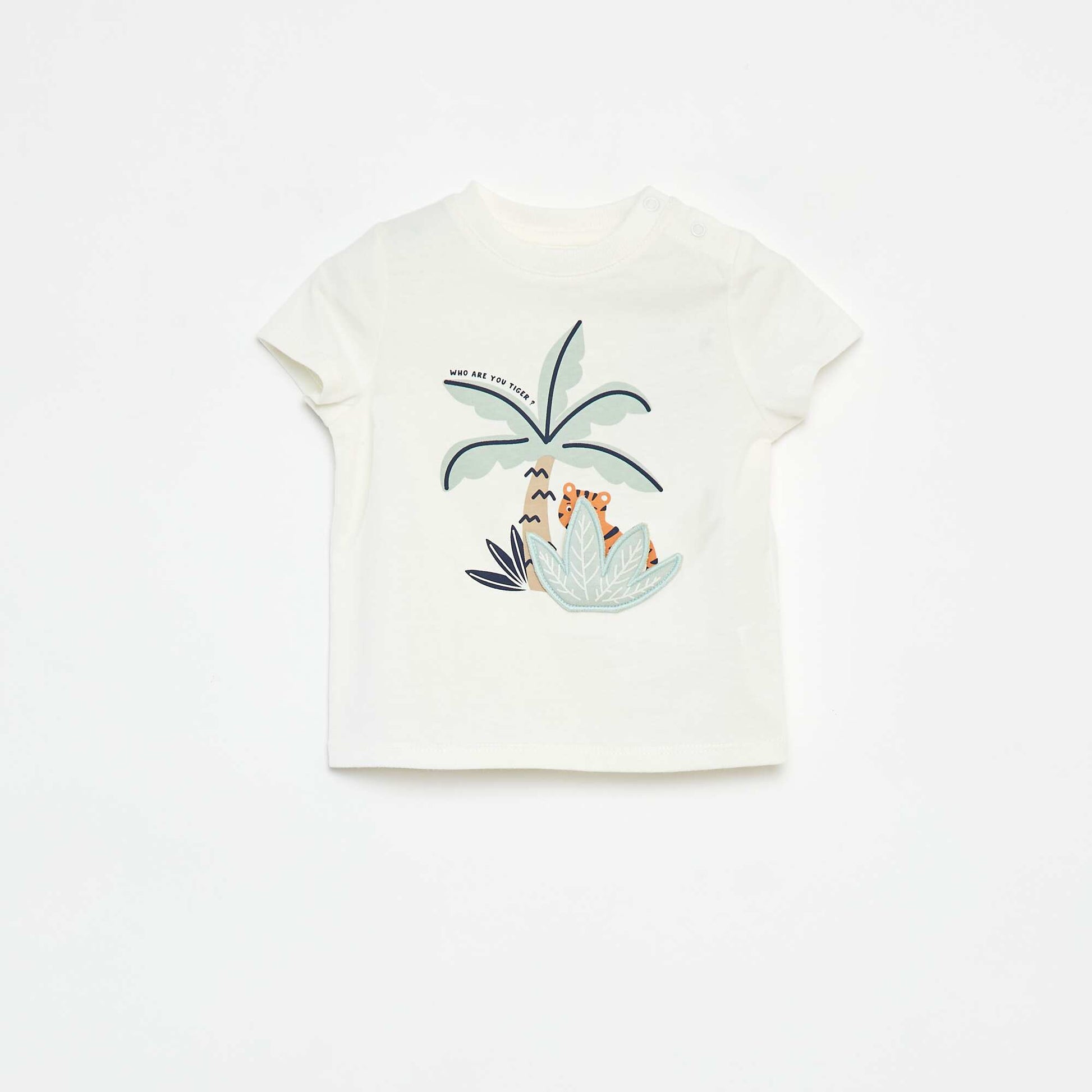 T-shirt à manches courtes avec animation BLANC