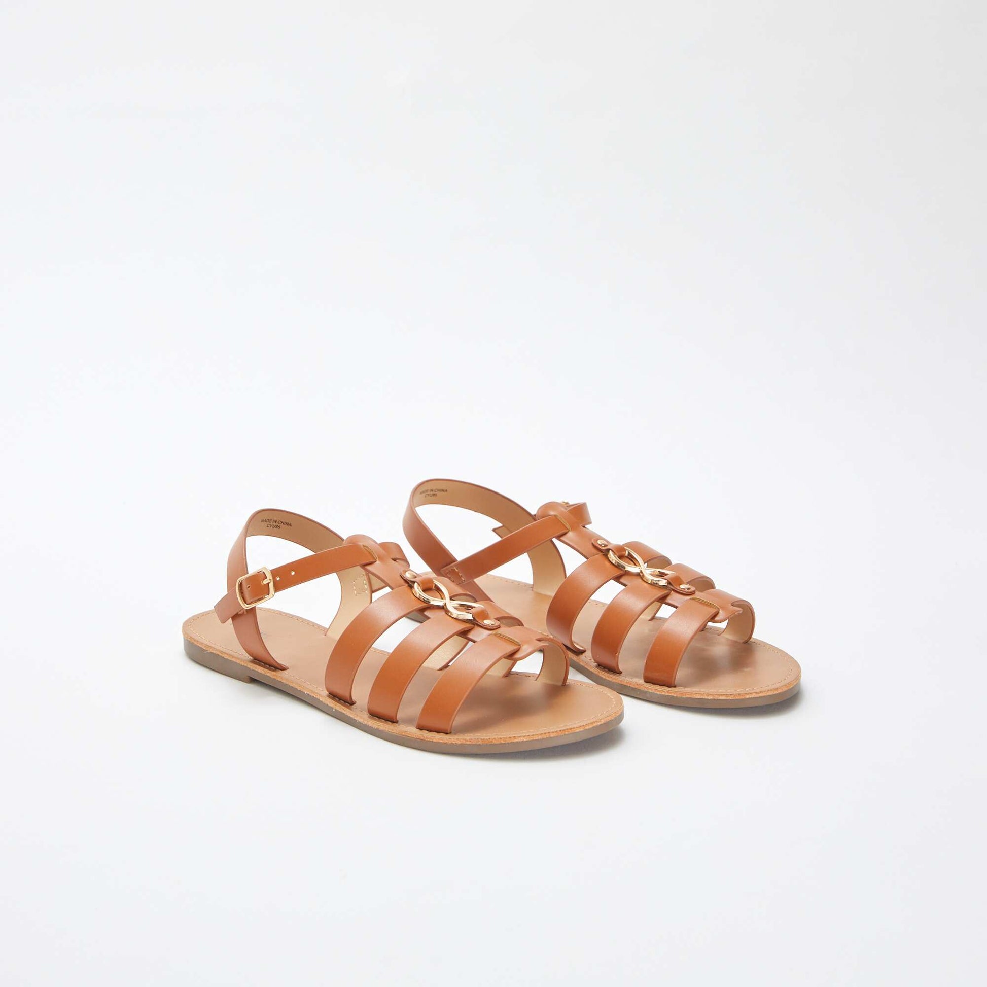 Sandales avec détails métalliques MARRON