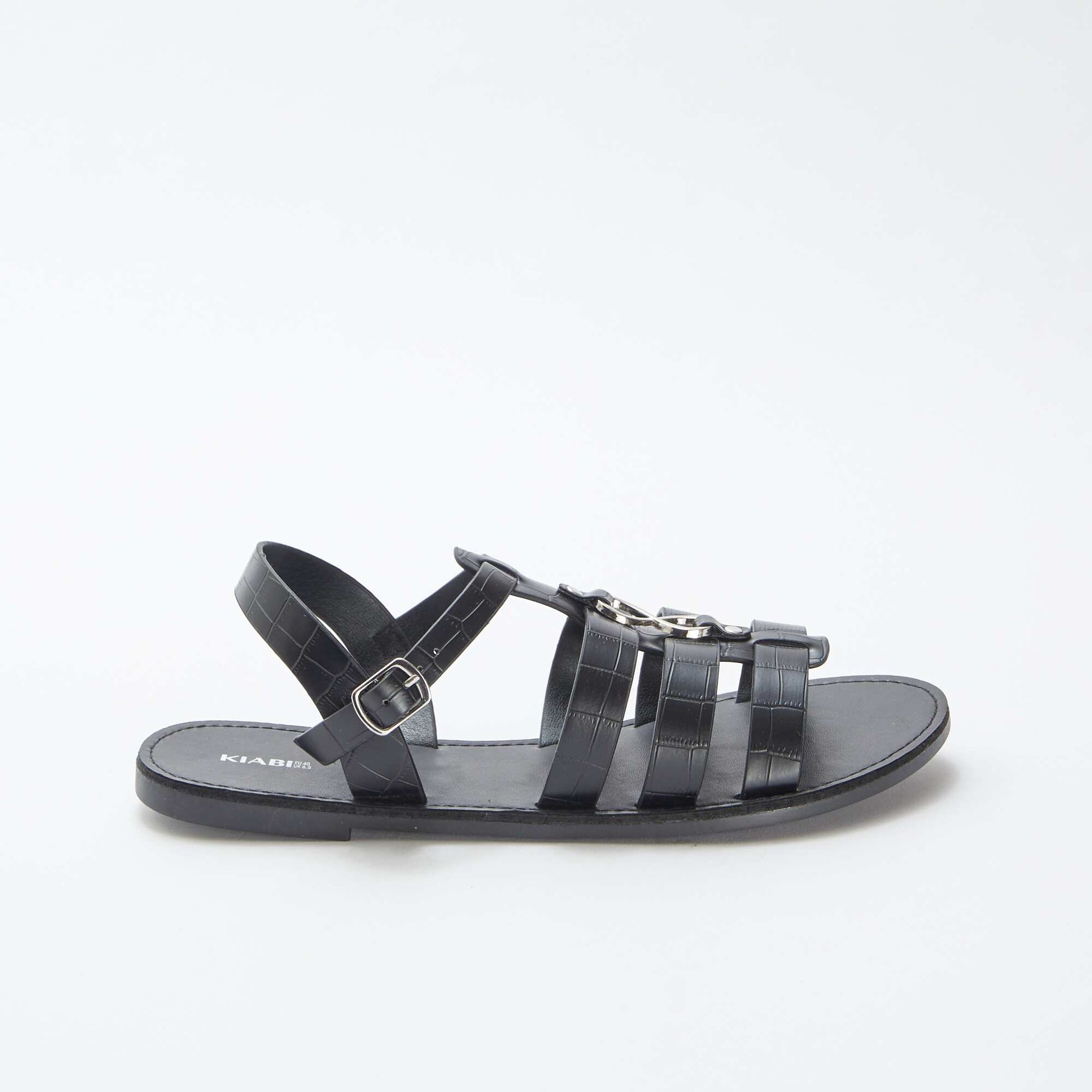 Sandales avec détails métalliques NOIR