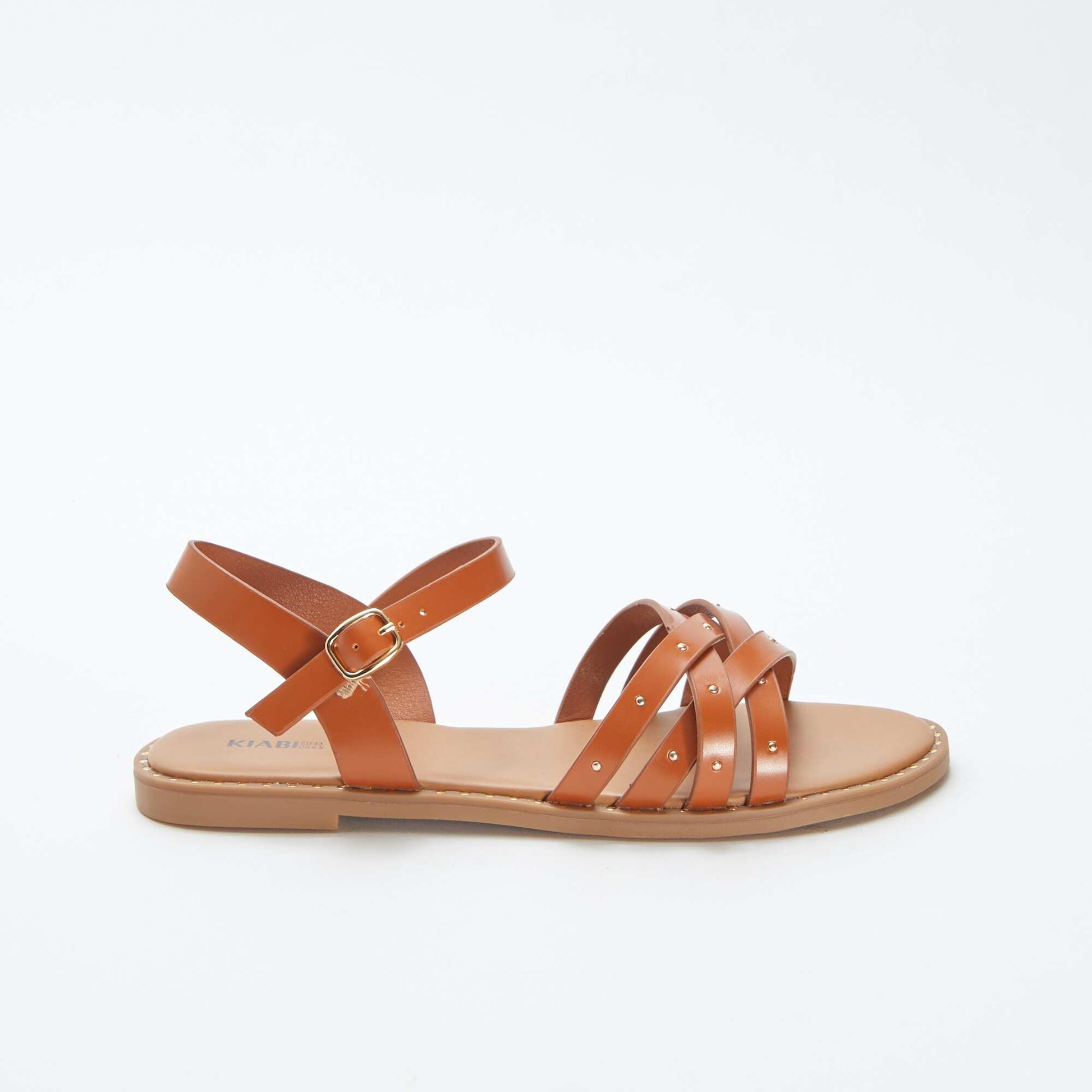Sandales à brides cloutées MARRON