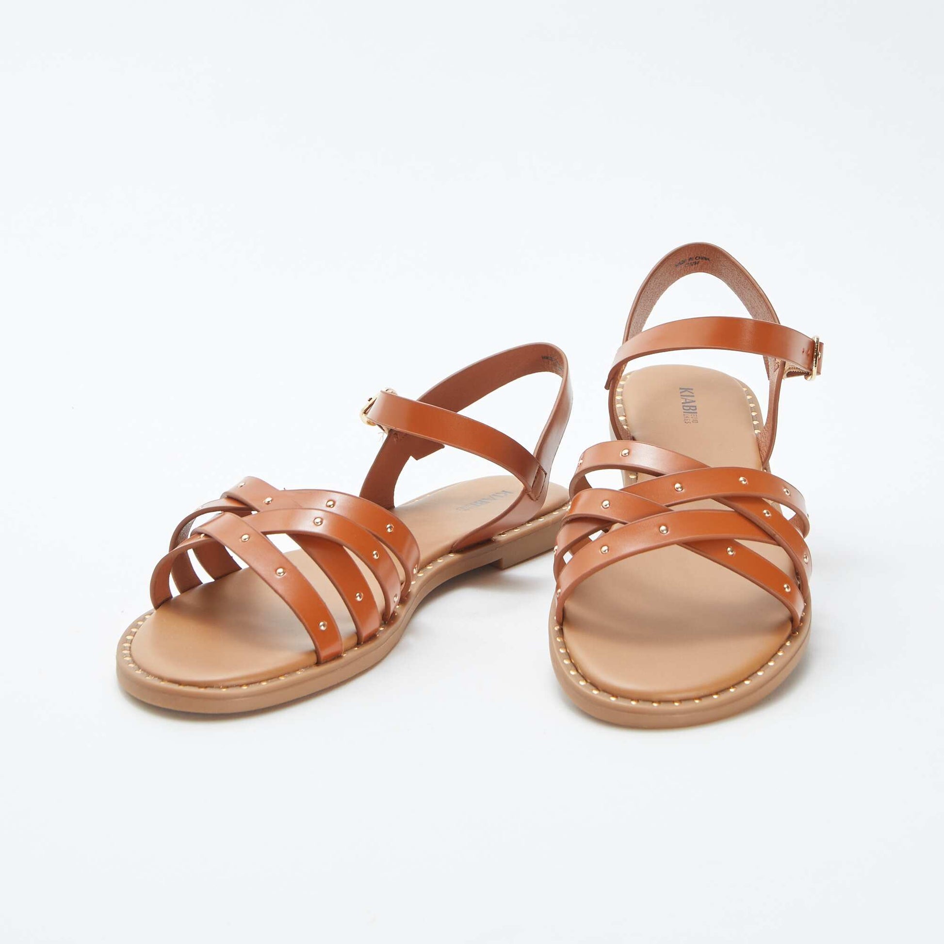 Sandales à brides cloutées MARRON