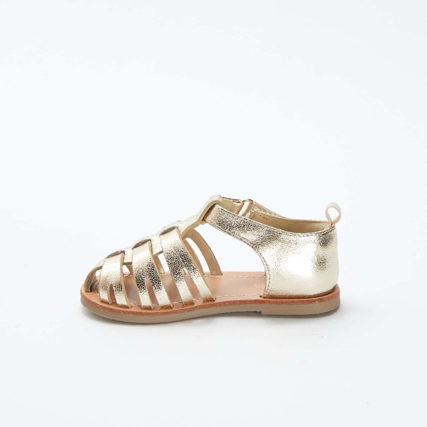 Sandales dorées à scratchs BEIGE