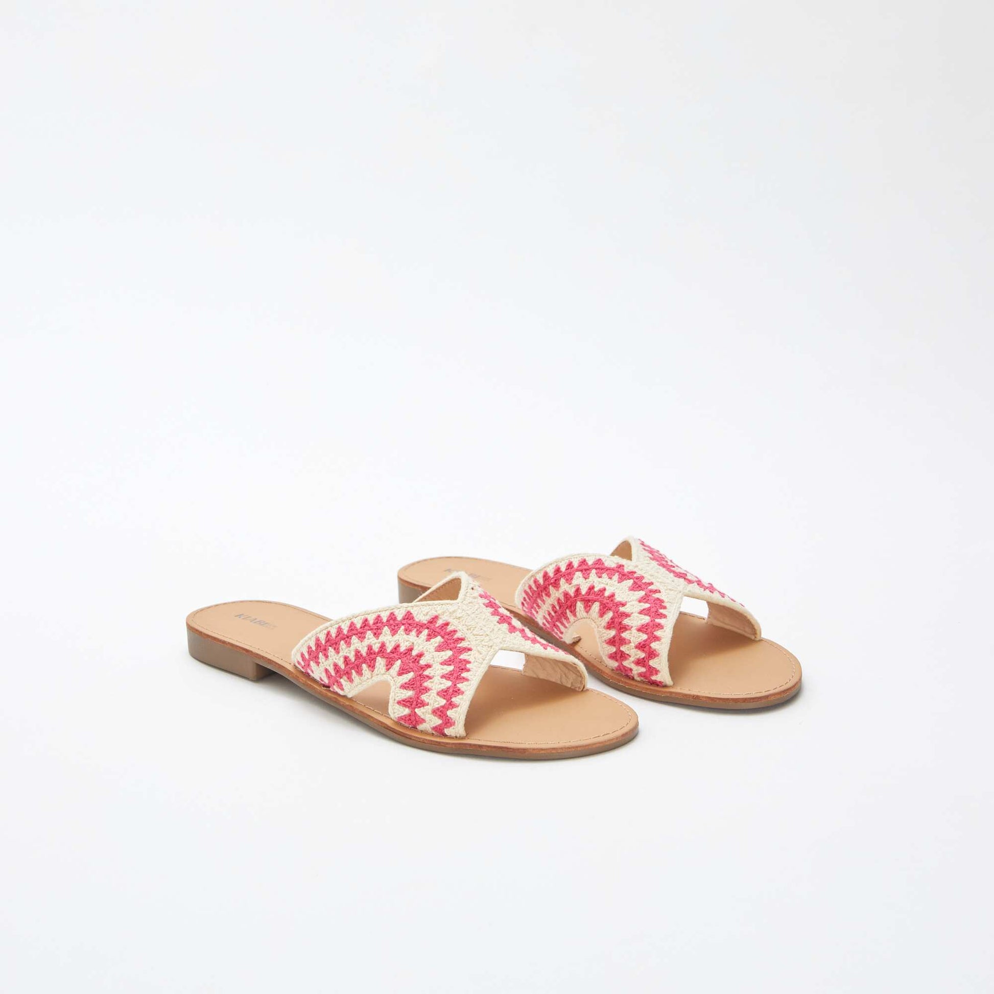 Mules avec bride en macramé BEIGE