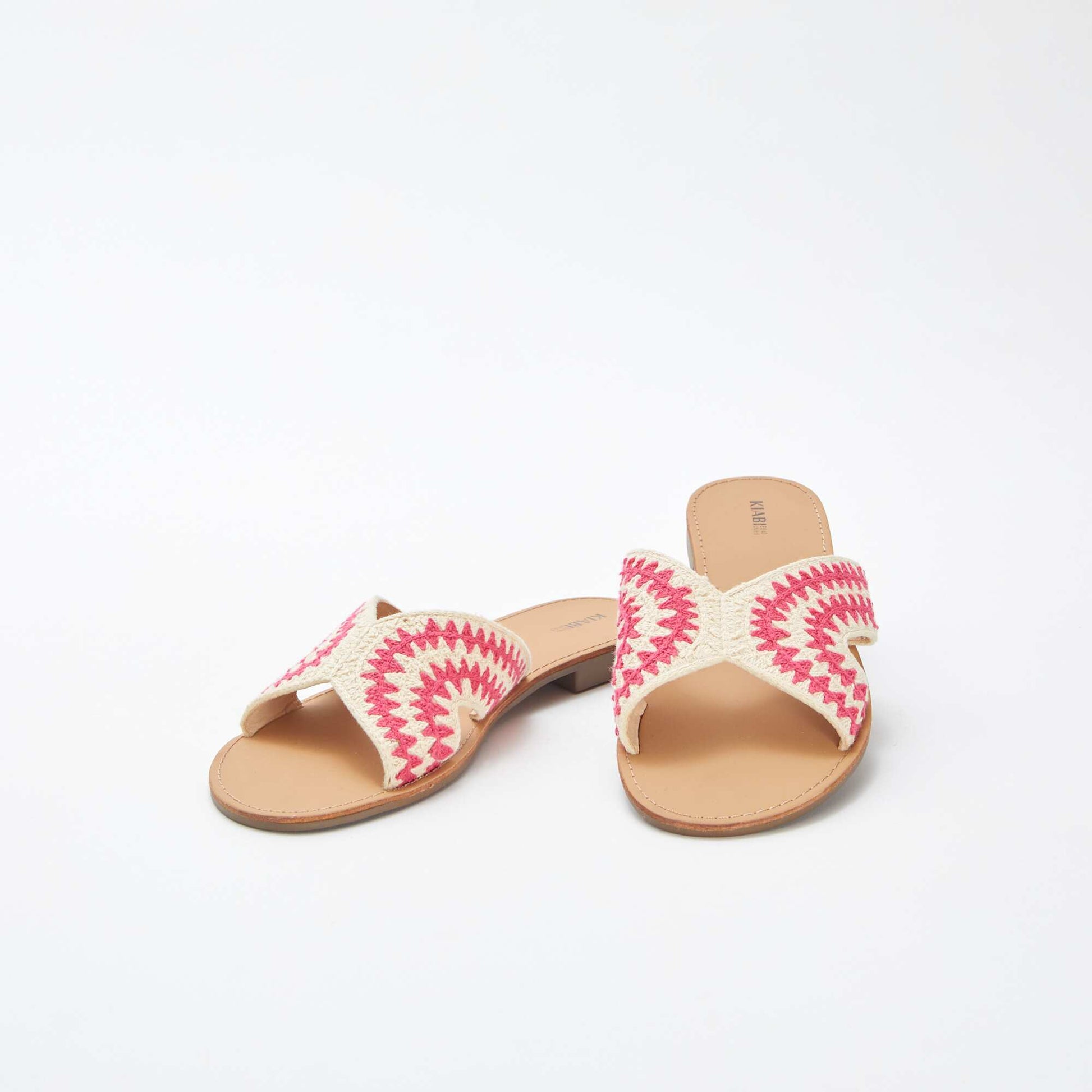 Mules avec bride en macramé BEIGE