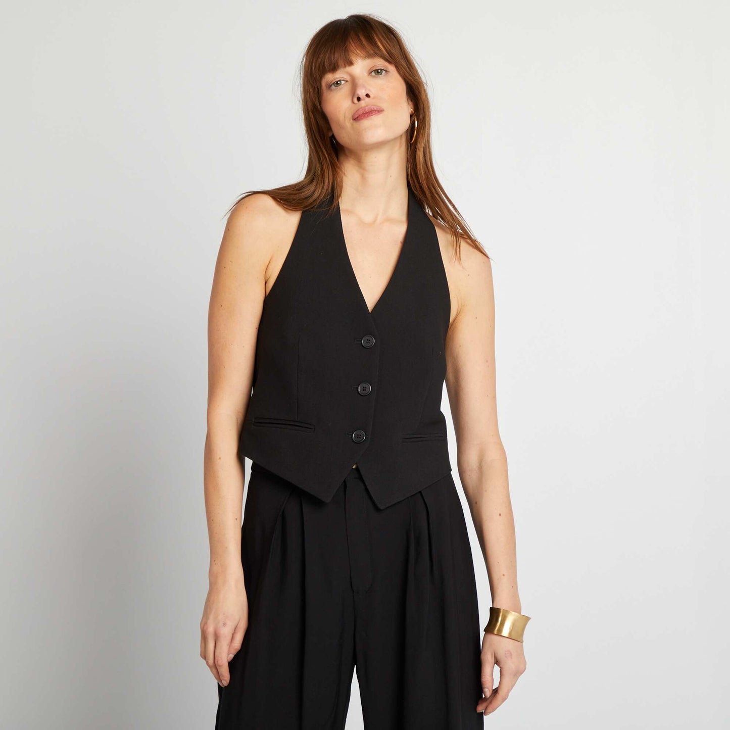 Veste sans manches avec dos ouvert NOIR