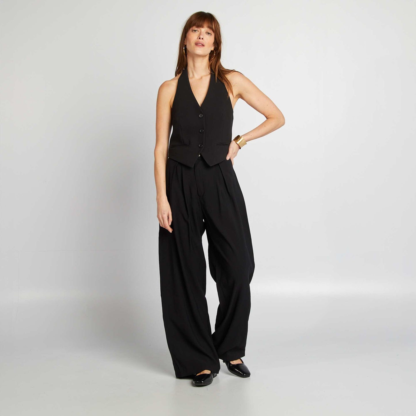 Veste sans manches avec dos ouvert NOIR