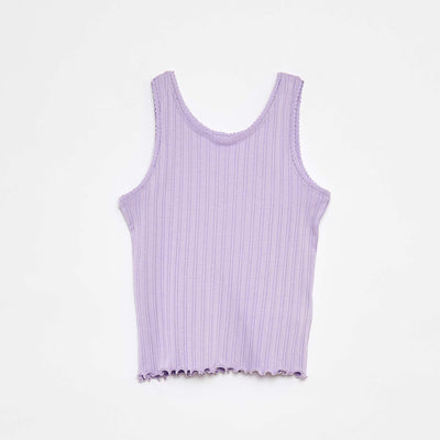 Débardeur en matière côtelée et dentelle VIOLET