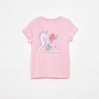 T-shirt imprimé fantaisie ROSE