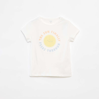 T-shirt imprimé fantaisie BLANC