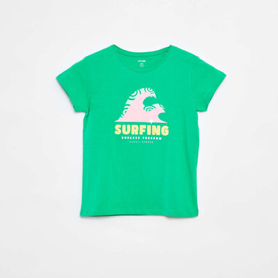 T-shirt imprimé fantaisie VERT